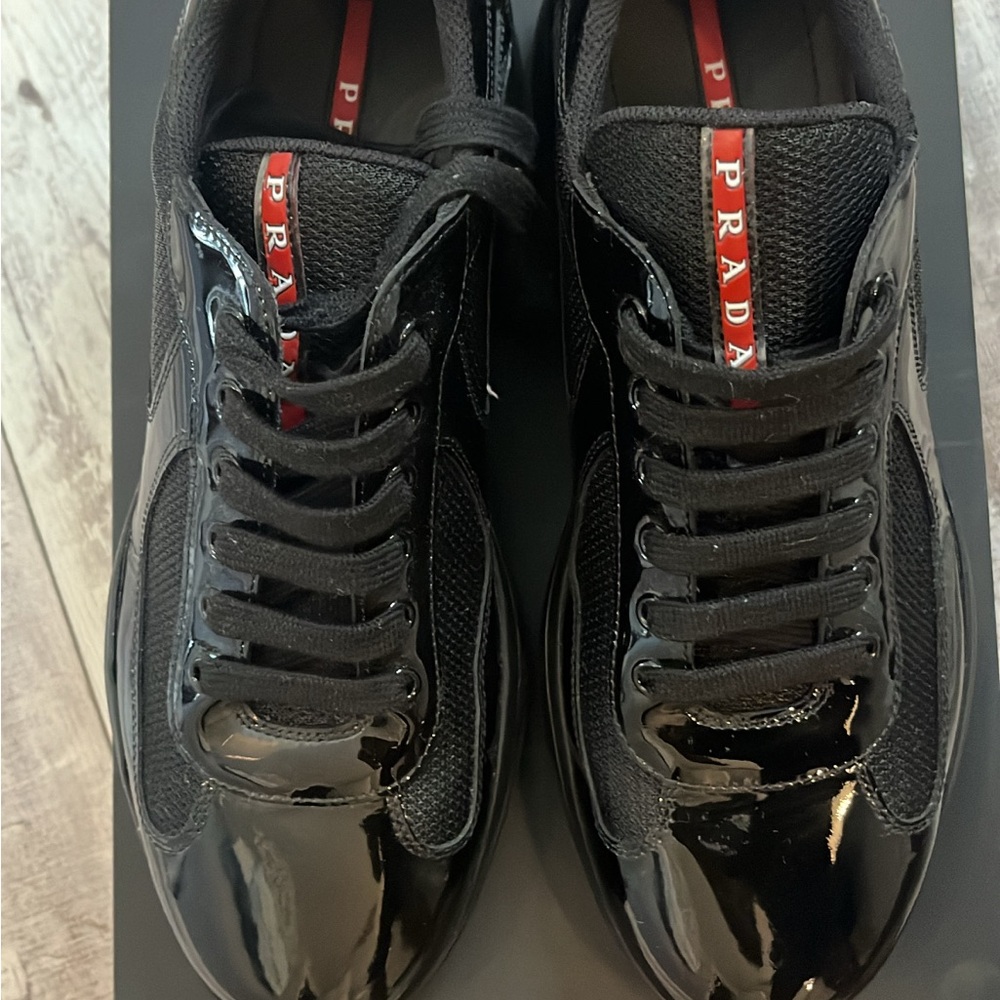 Prada Men's American Cup Black Sneakers